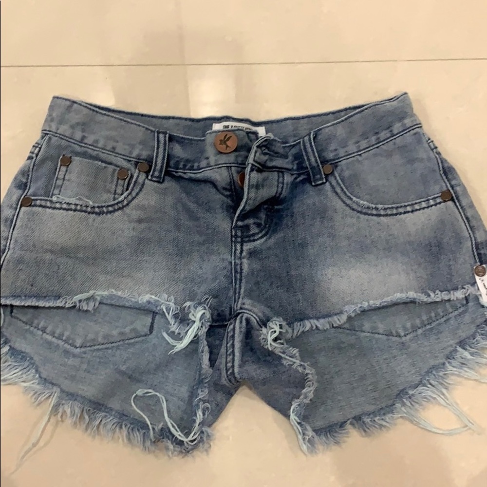 One Teaspoon- ROCKY BONITAS LOW WAIST DENIM SHORT